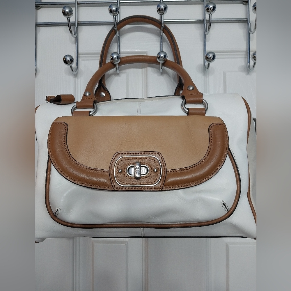 Etienne Aigner Tri-Colored Leather Satchel
